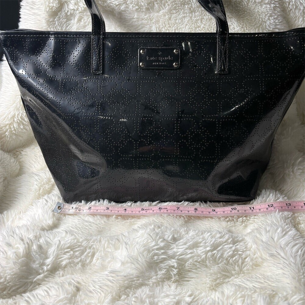Kate Spade Harmony Metro Tote Womens Large Black Perforated Shoulder Bag